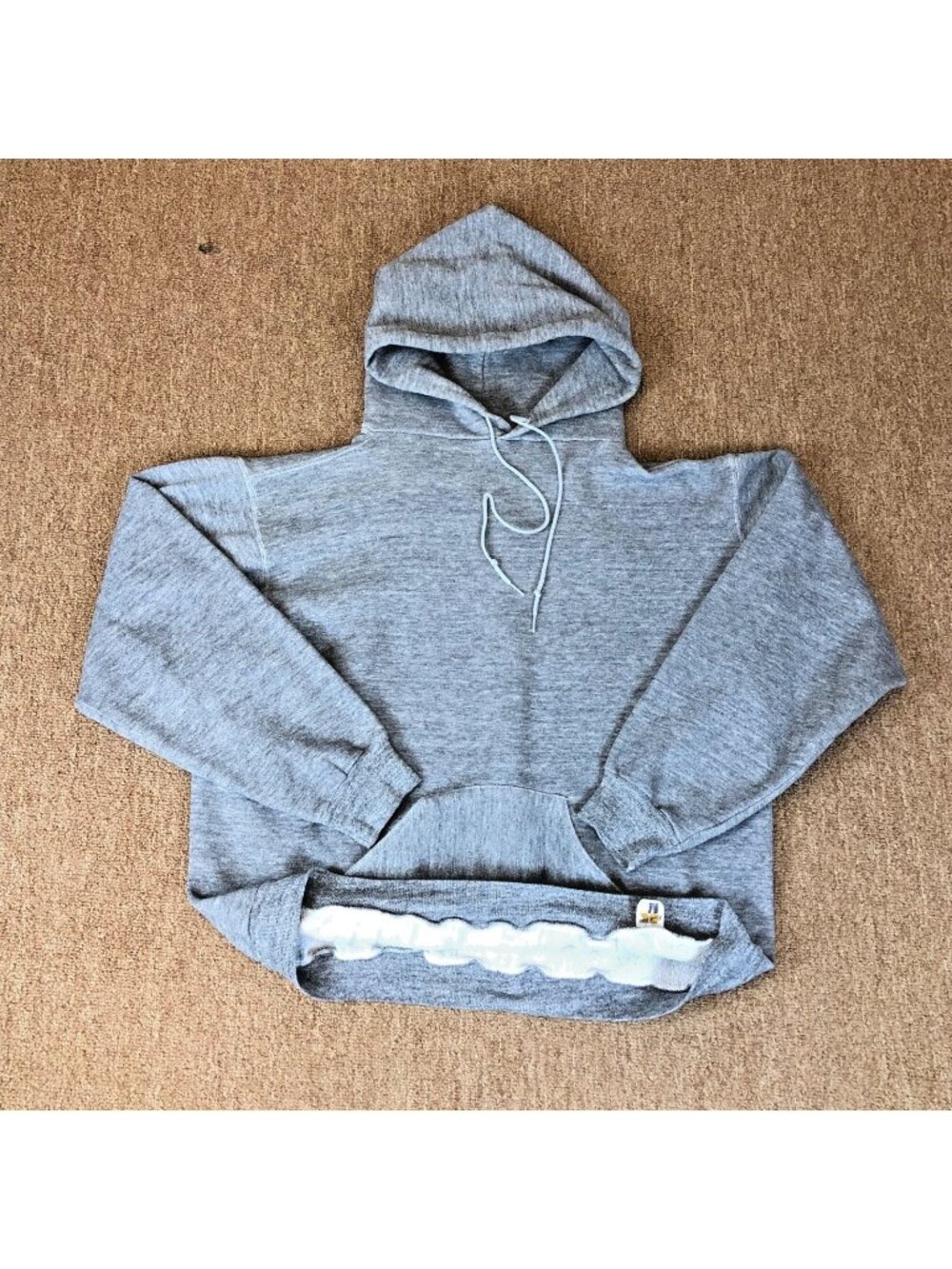 Vintage Russell Athletic Sweatshirt Gray Hoodie Made USA 70s Gold Tag Large